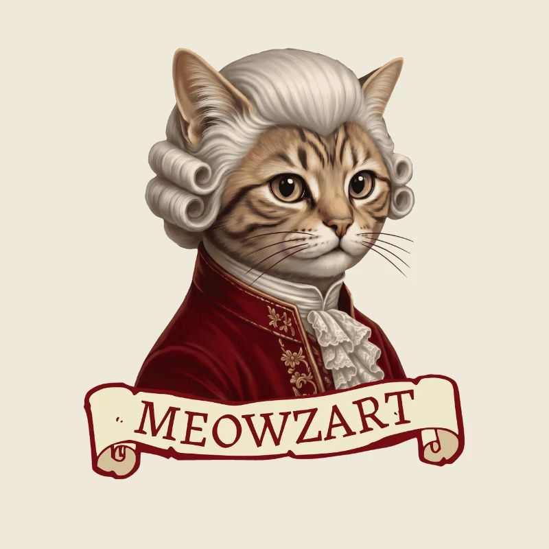 Meowzart - Funny Classical Music Composer Cat