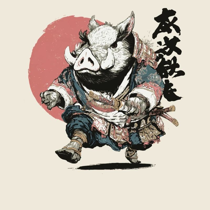 Eber-Samurai in Ukiyo-Rüstung