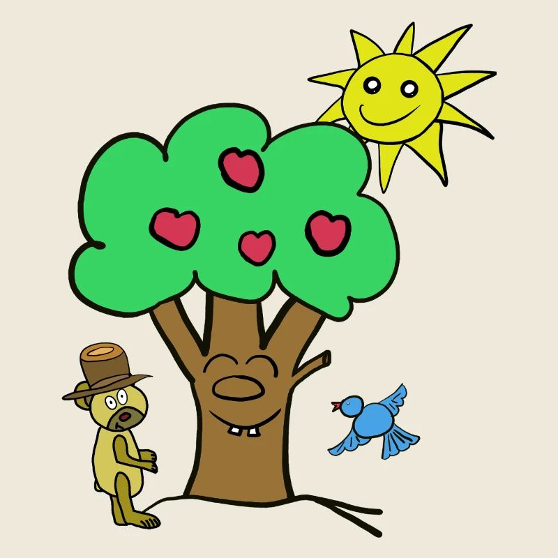 Teddy Apfelbaum Kinder Kind Bär Teddybär