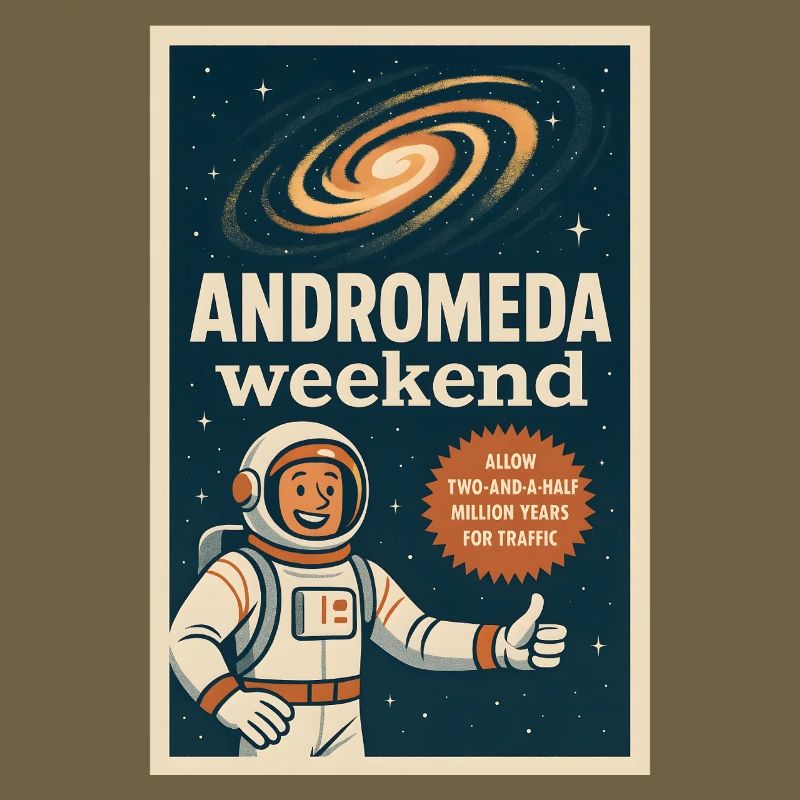 Andromeda Weekend | Space Humor Retro