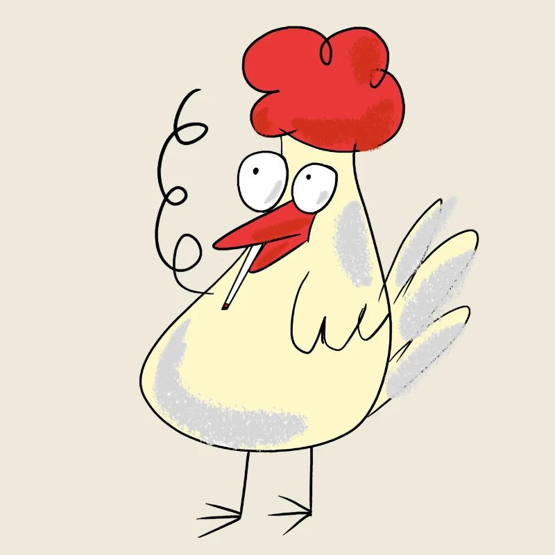 Huhn Raucher Zigarette Tabak rauchen Hühner