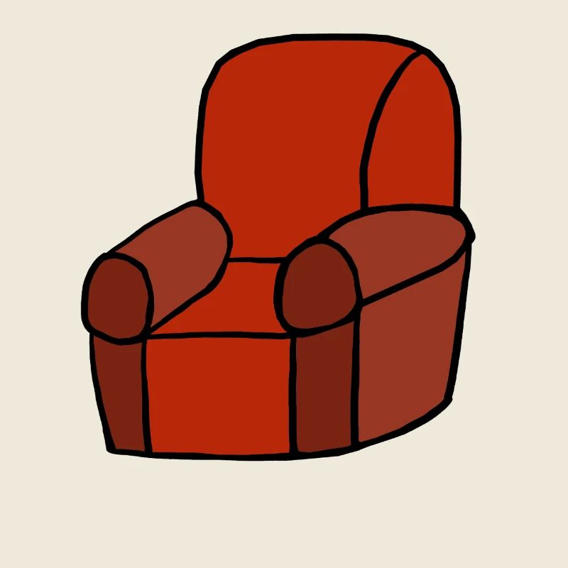 Roter Lounge-Sessel Silhouette