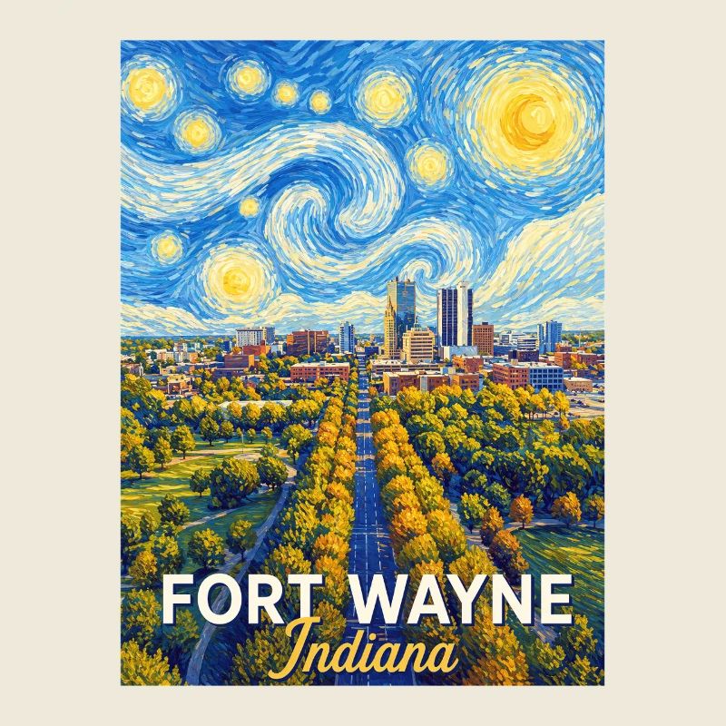 Fort Wayne, Indiana Starry Night