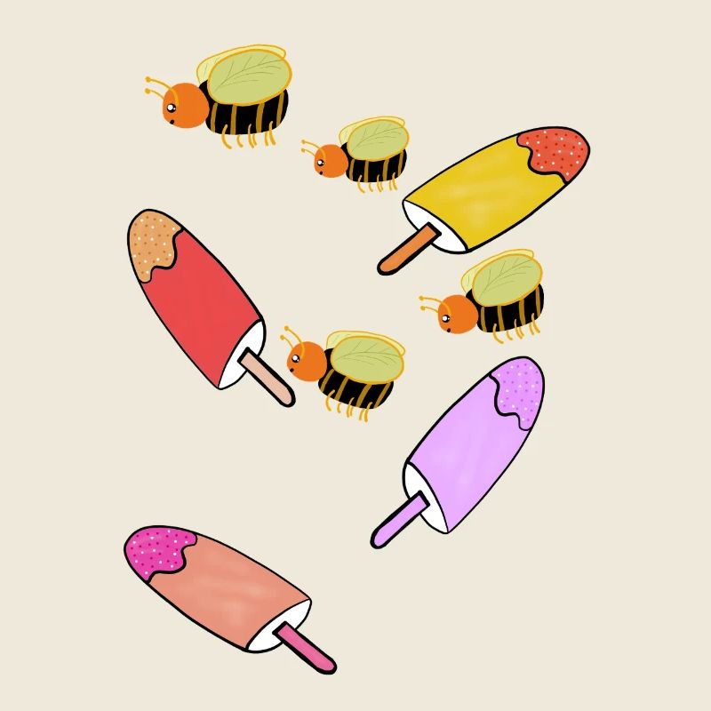 Buntes Eis mit Bienen Kinder Kind