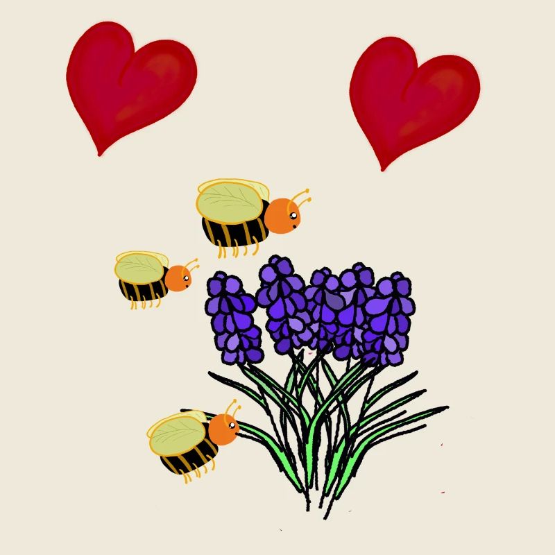 Herz Blüten garten Insekten Bienen
