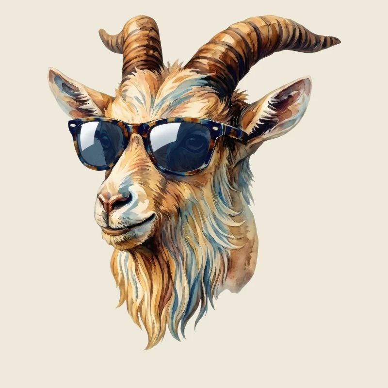 Coole Ziege mit Sonnenbrille
