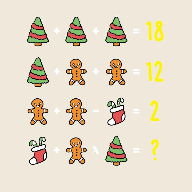 Puzzle de Noël Mathématiques Dicton drôle de Noël