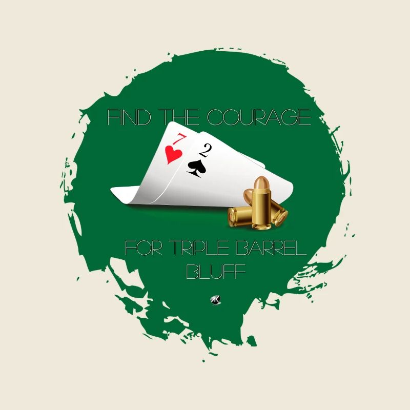 Zwei Spielkarten und drei Kugeln Triple barrel