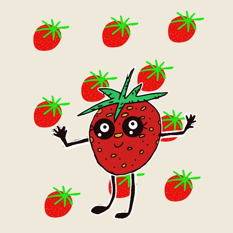 Erdbeere Erdbeeren Obst Kawaii Frucht