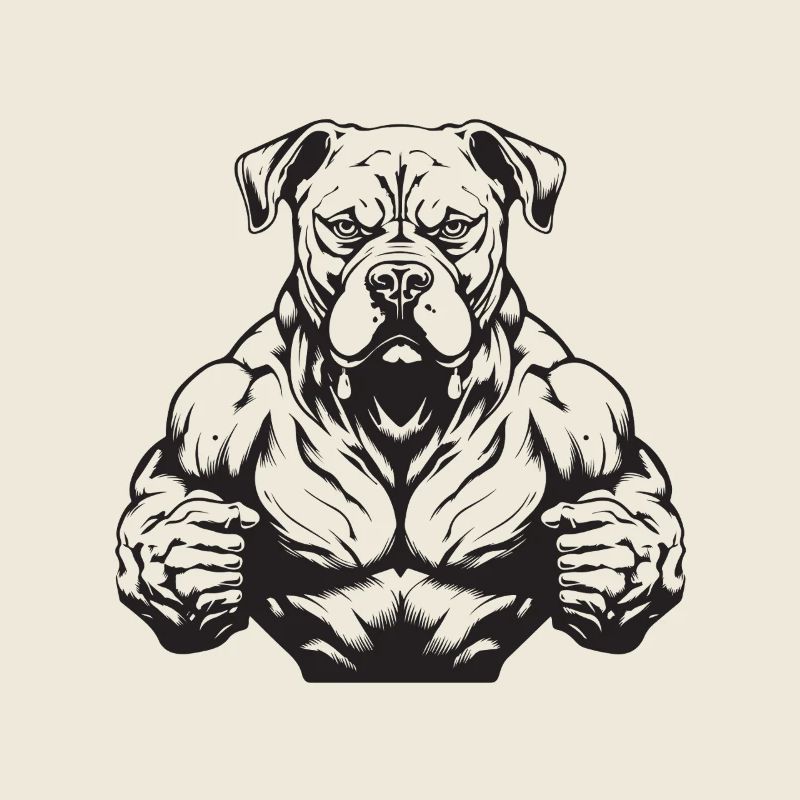 Muscles de bête canine