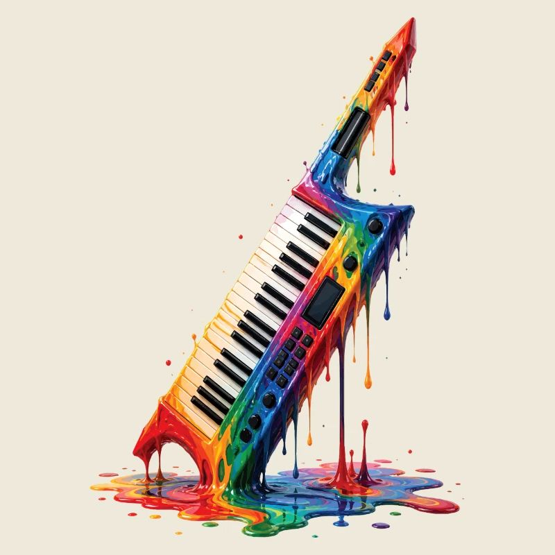 Keytar mit tropfenden Farben