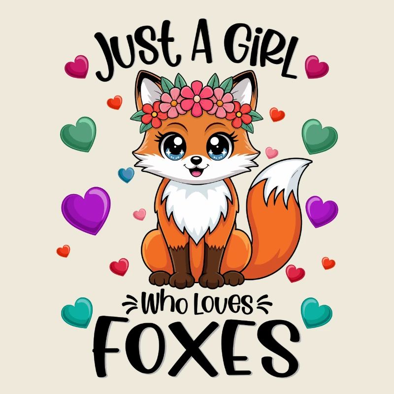 Kleiner Fuchs mit Blumenkranz-Fuchs Blumenkrone