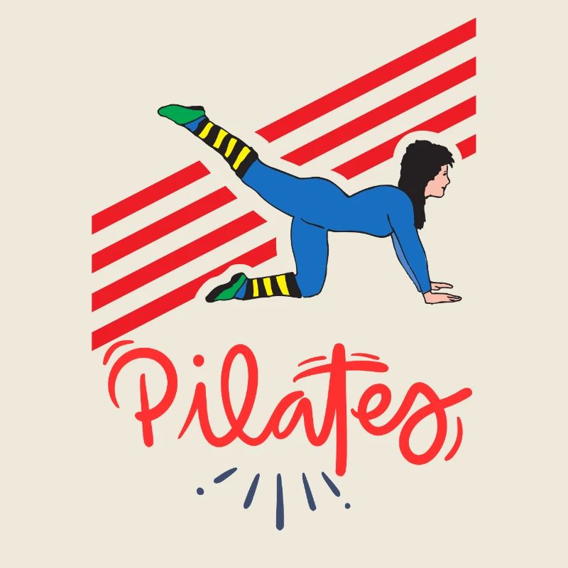 Pilates en mouvement sur lignes rouges
