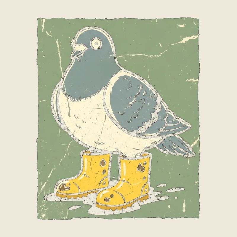 Dove with yellow boots