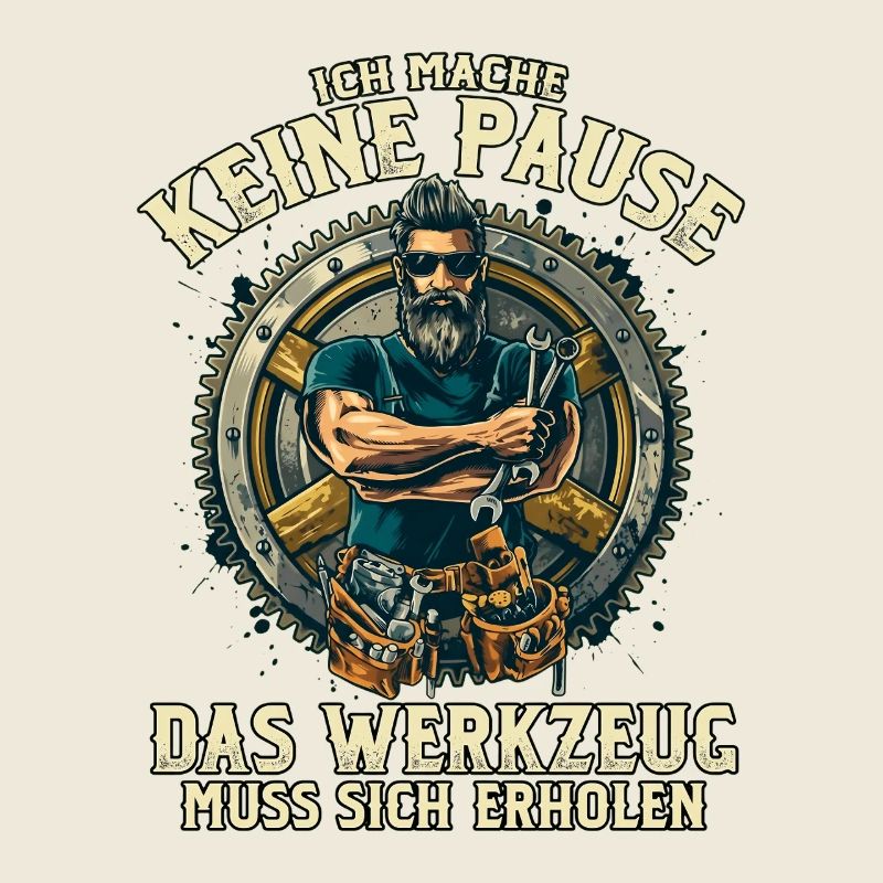 Handwerker Werkzeug Muss Sich Erholen Lustig