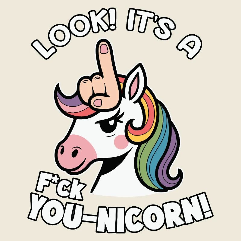 Freches Unicorn-Einhorn Spruch Fick dich