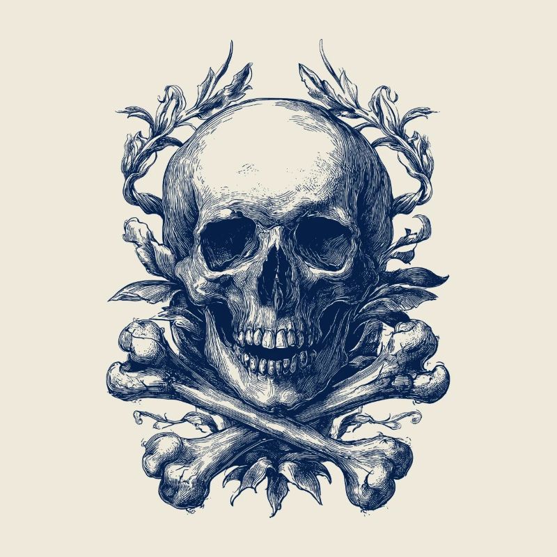 Floraler Totenschädel – Dunkle Schönheit