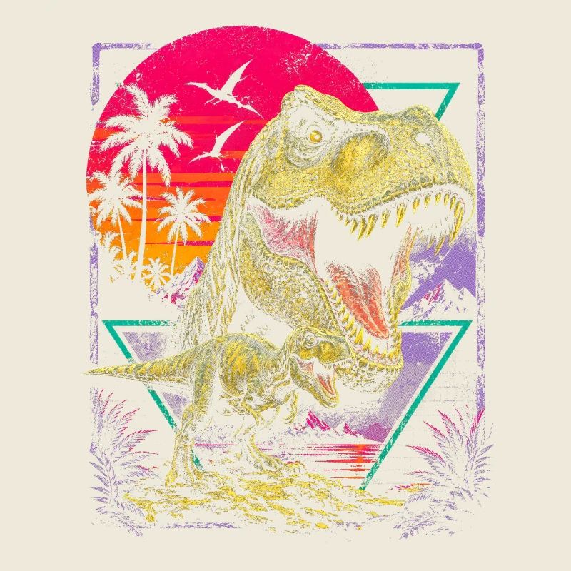 Neon Dino Tropics Sunrise