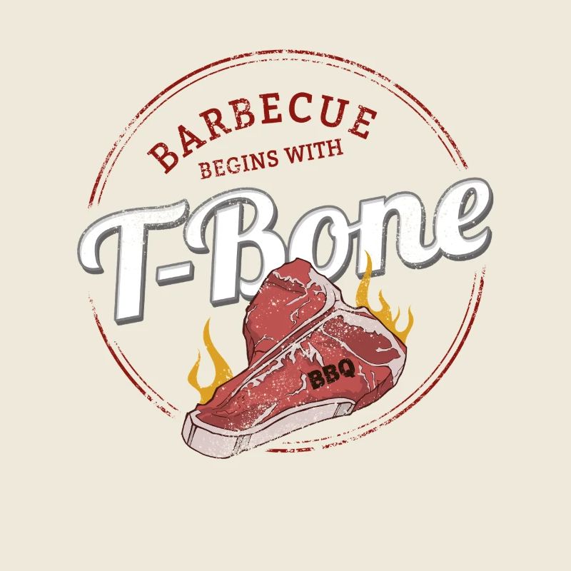 T-Bone-Steak Barbecue Rindfleisch BBQ Design