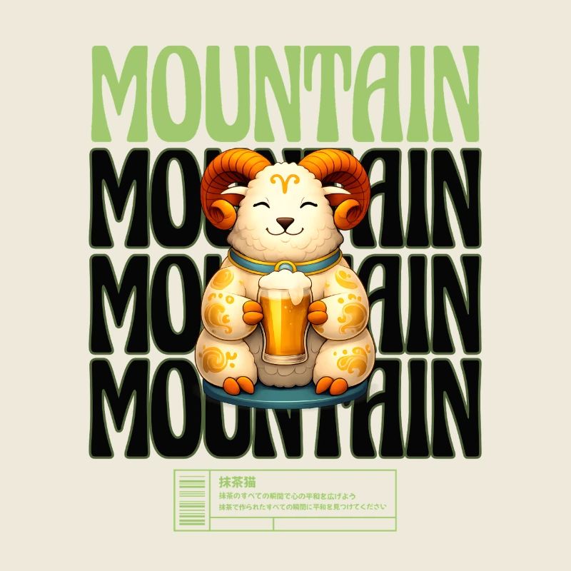 Biertrinkender Bergramm Motiv