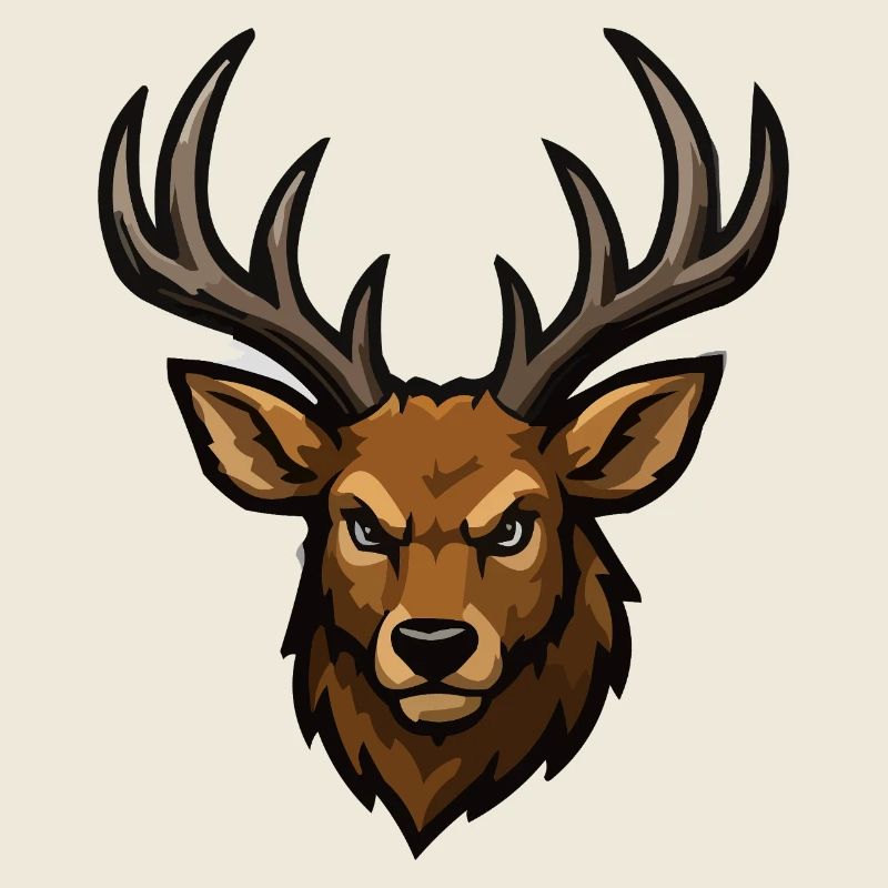 Forest deer head illustration