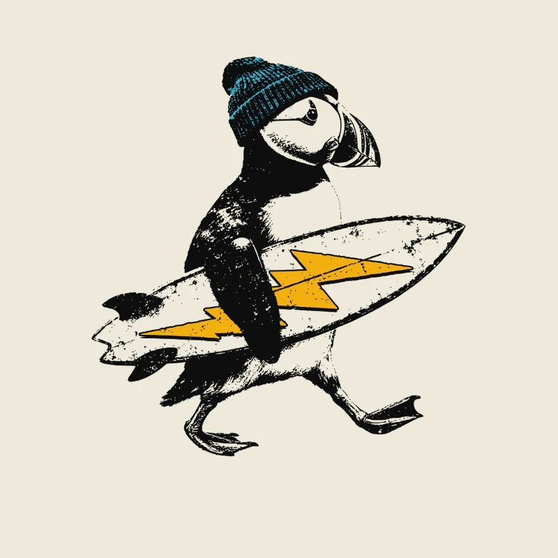 Petit macareux surfeur
