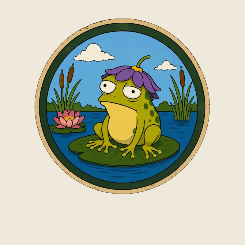 Frog on Lily Pad Badge