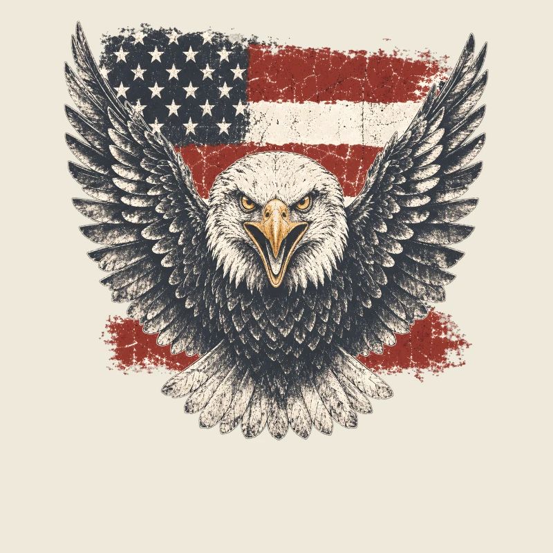 Aigle devant le drapeau Pouvoir patriotique