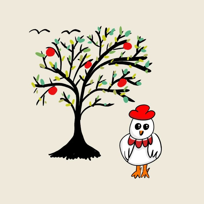 Pommier Poule Poule Poule Arbre à poules