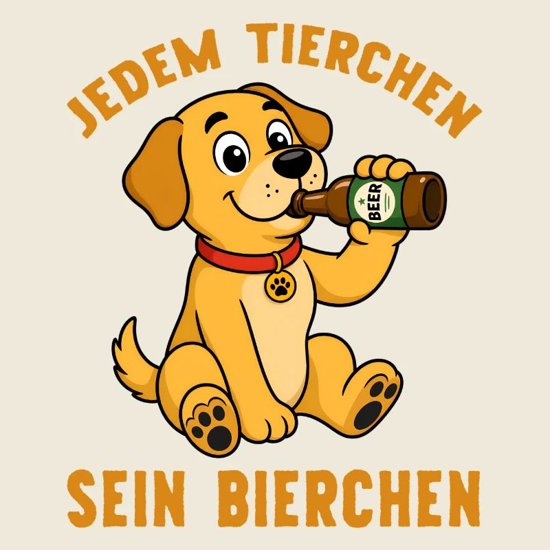 Jedem Tierchen sein Bierchen Hund trinkt Bier