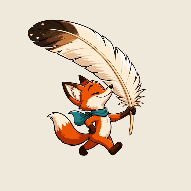 Fuchs mit Federkiel