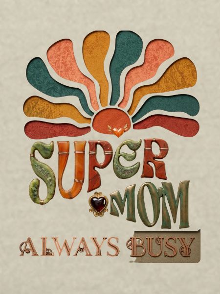 Supermom mit Sonnenstrahlen