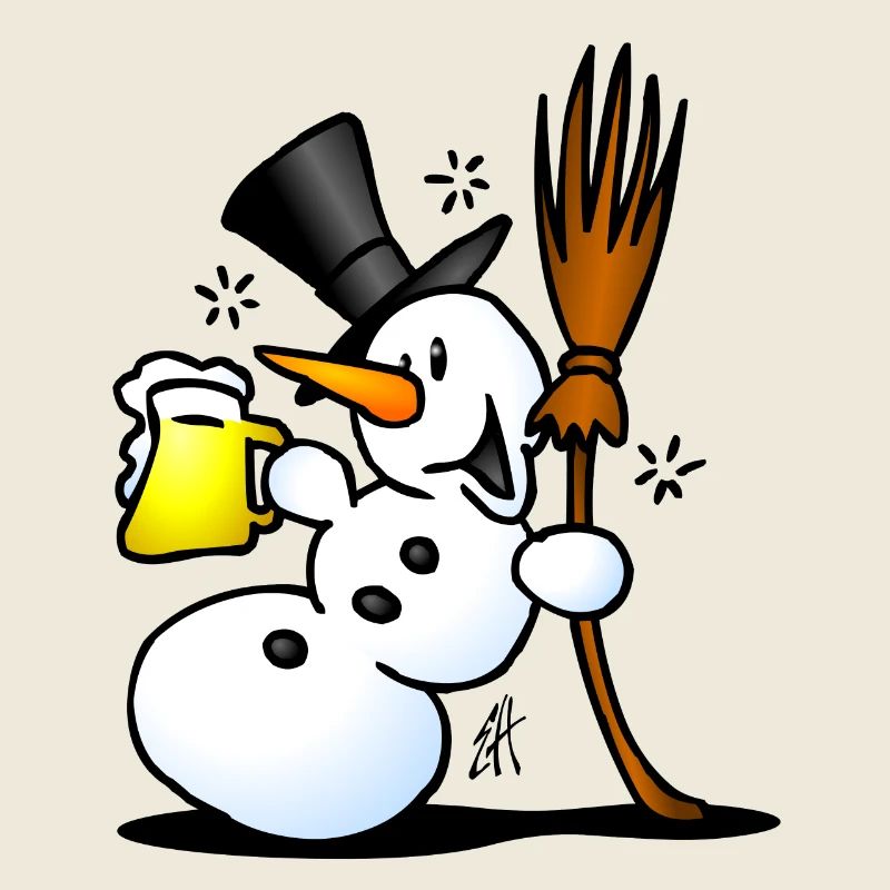 Schneemann mit einem Drink