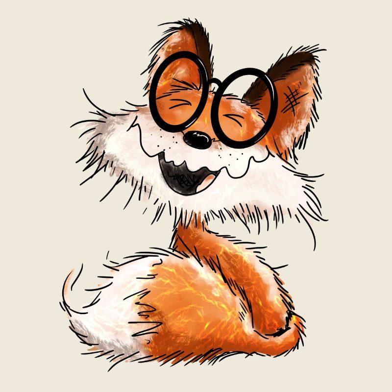 Niedlicher kleiner Schlaufuchs mit Brille - Fuchs