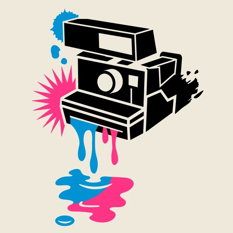 Instant camera - color drips out -