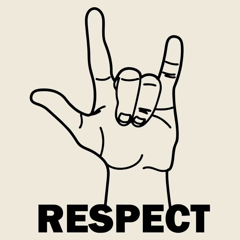 Handgeste Respekt mit Text RESPEKT