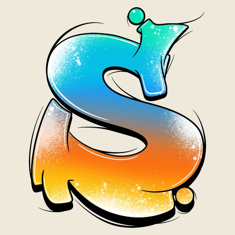 S-Farbverlauf Neon Spritzer