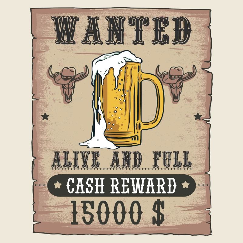 Bier Wanted lustiges Biertrinker Design