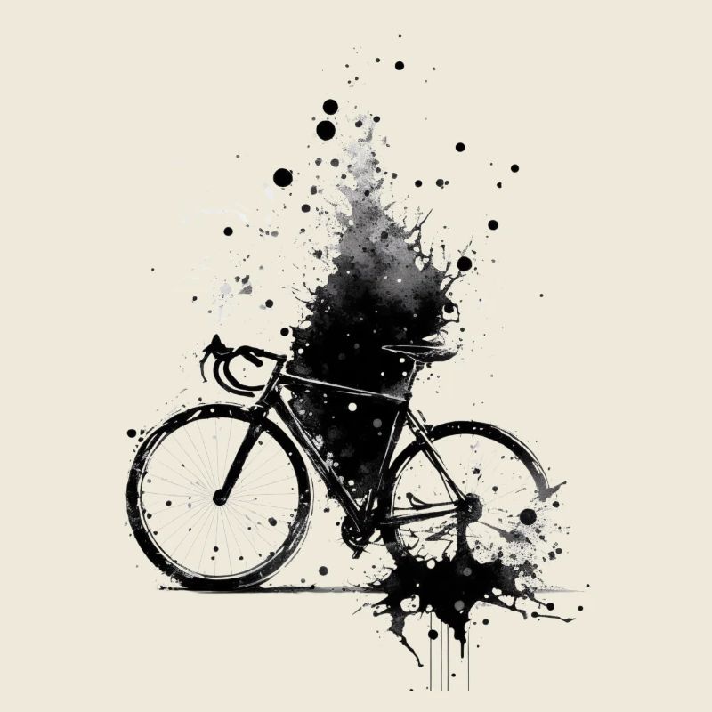 Bicycle in watercolor splash