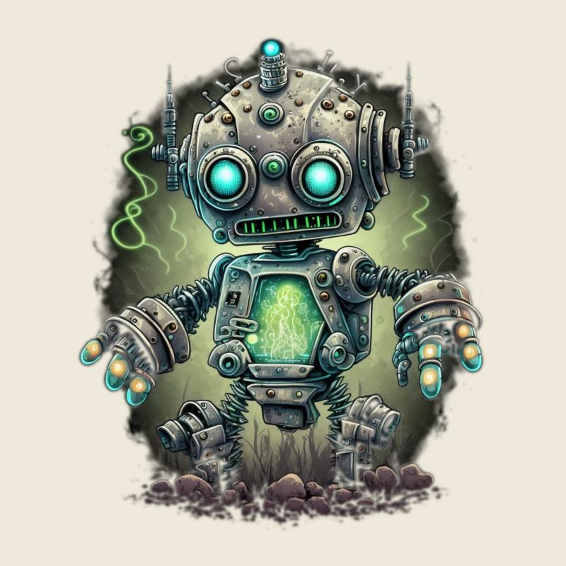 Neon Steampunk Roboter