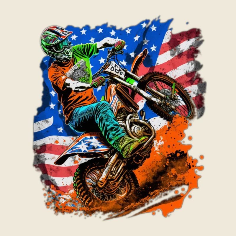 Drapeau américain Motocross Splash