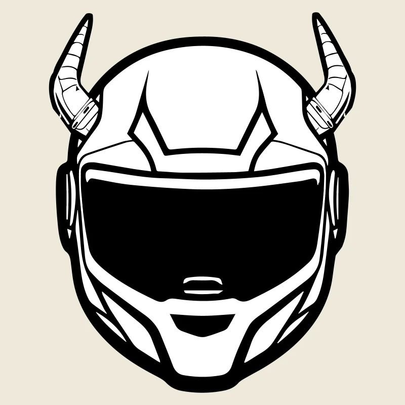 Motocross motorcycle helmet with two horns
