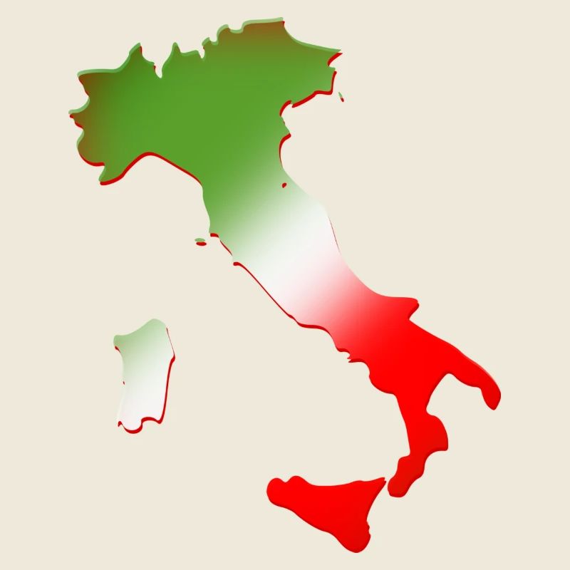 Carte de l’Italie avec drapeau tricolore