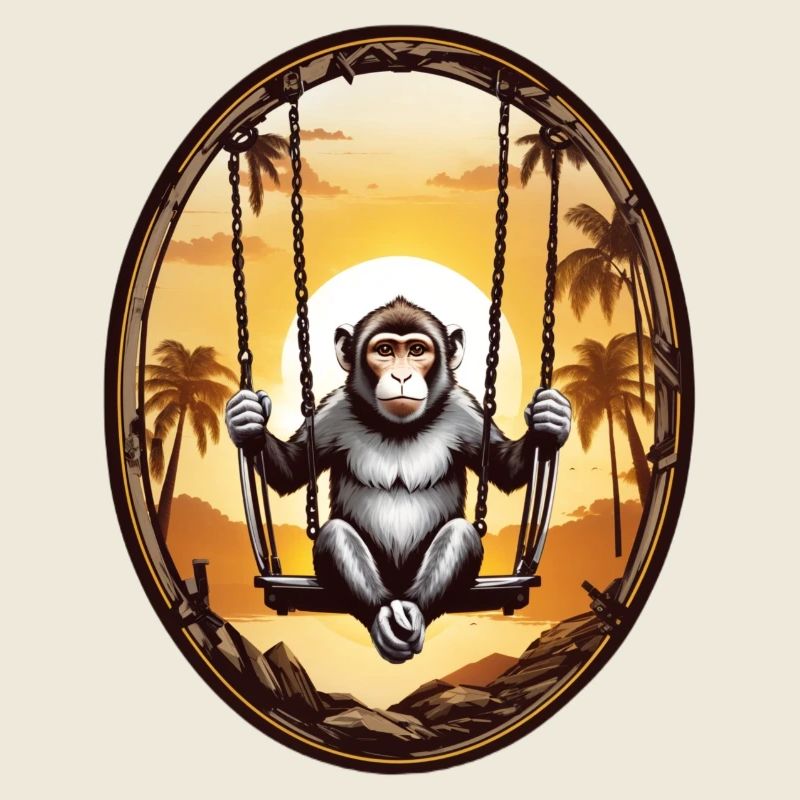 Singe sur balançoire