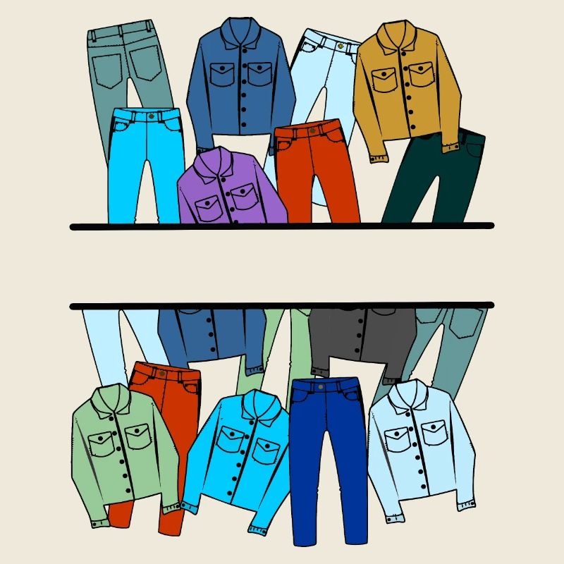 Jeans-Kleidungslogo