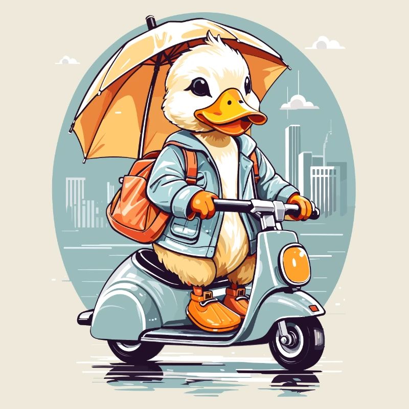 Ente mit Roller