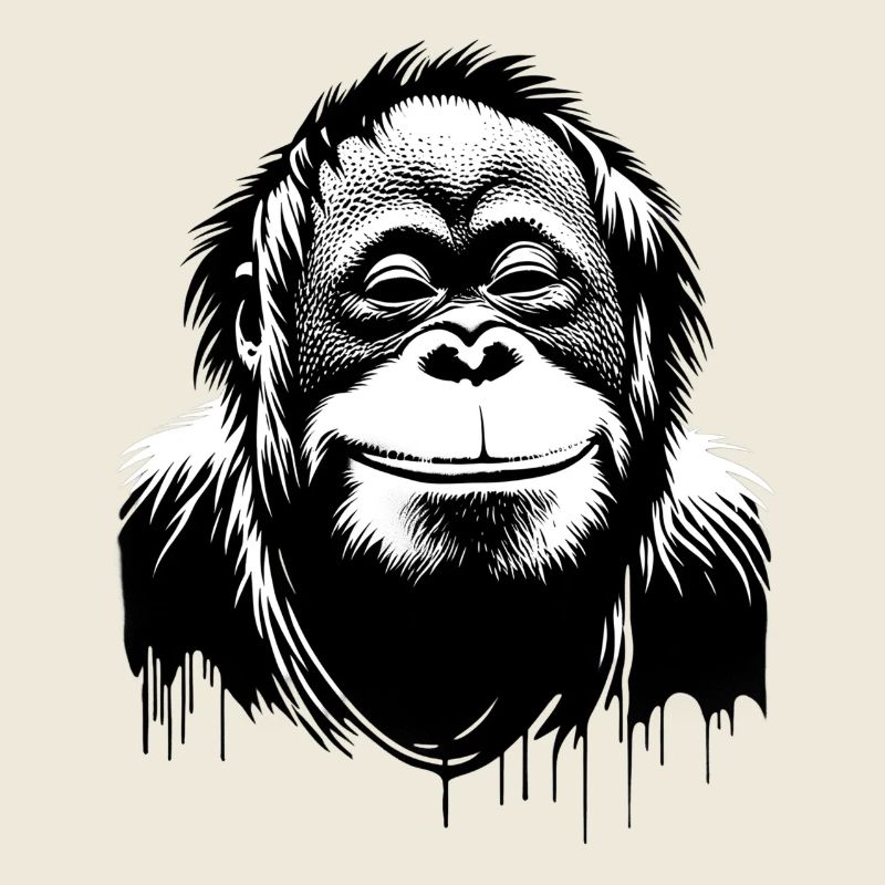 Grinsendes Orang Utan Gesicht | Affe lächelt