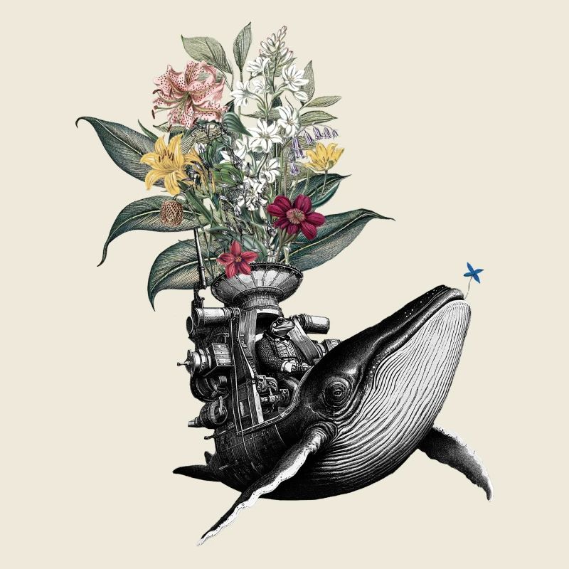 Félicitations – Grenouille, Baleine, Fleurs