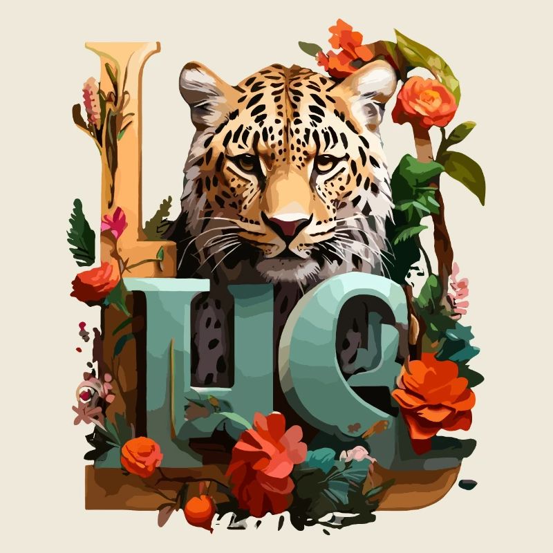 Tiger und Blumen Liebe