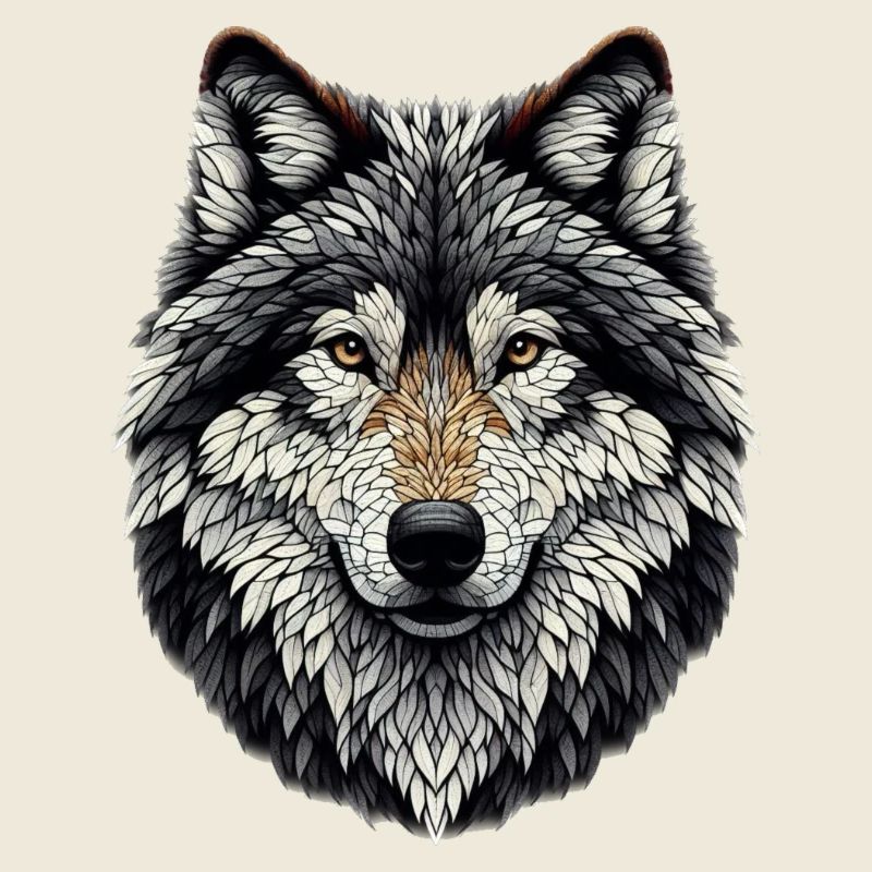 Wolf im Mosaik-Stil